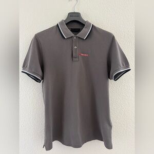 Prada Gray Polo Shirt Classic Design